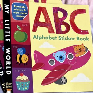 Alphabet sticker book for toddlers with re-usable stickers